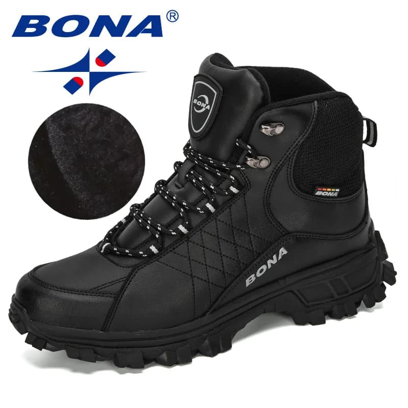 BONA new designer men boots from Trekking, sizes strong fashion classic shoes Trekking winter boots in comfortable men's plush