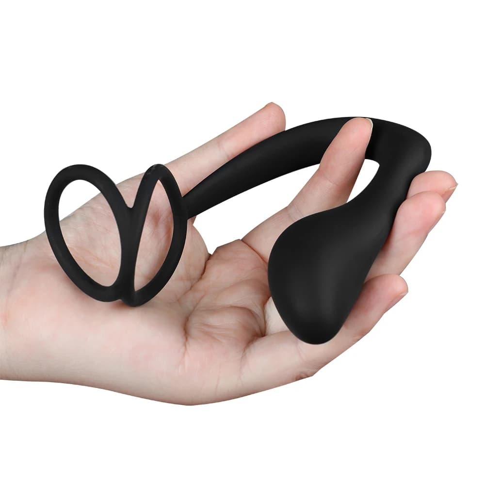EXVOID Silicone Cockring Double Penis Ring Butt Plug For Men Male Prostate Massager Plug Anal Sex Toys For Man Erotic Toy