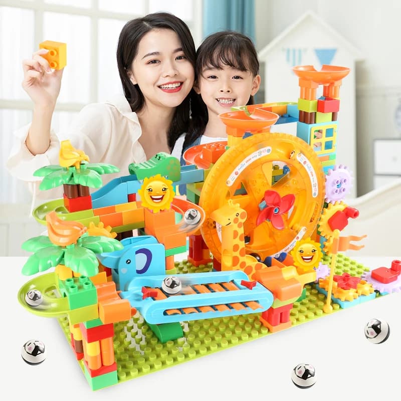 283PCS ruote di rotolamento per ingranaggi di scorrimento per pianoforte di grandi dimensioni Set di blocchi di marmo Set di cubetti di labirinto speciali compatibili stelo giocattoli per bambini