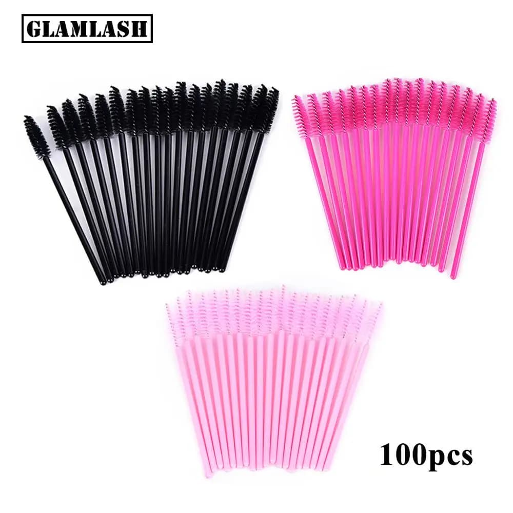 100 pcs Use And Drop Micro Combs For Eyelash Brush Spooler Makeup Kit Brushes for Eyelash Extension Mascara Applicator Bacchetta Lash Eyebrow Brush
