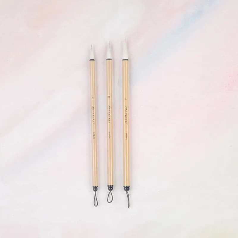 ArtSecret High Quality Calligraphy Watercolor Brush BPR-08 3PC/Set Goat Hair Bamboo Handle Fit For Writing And Painting