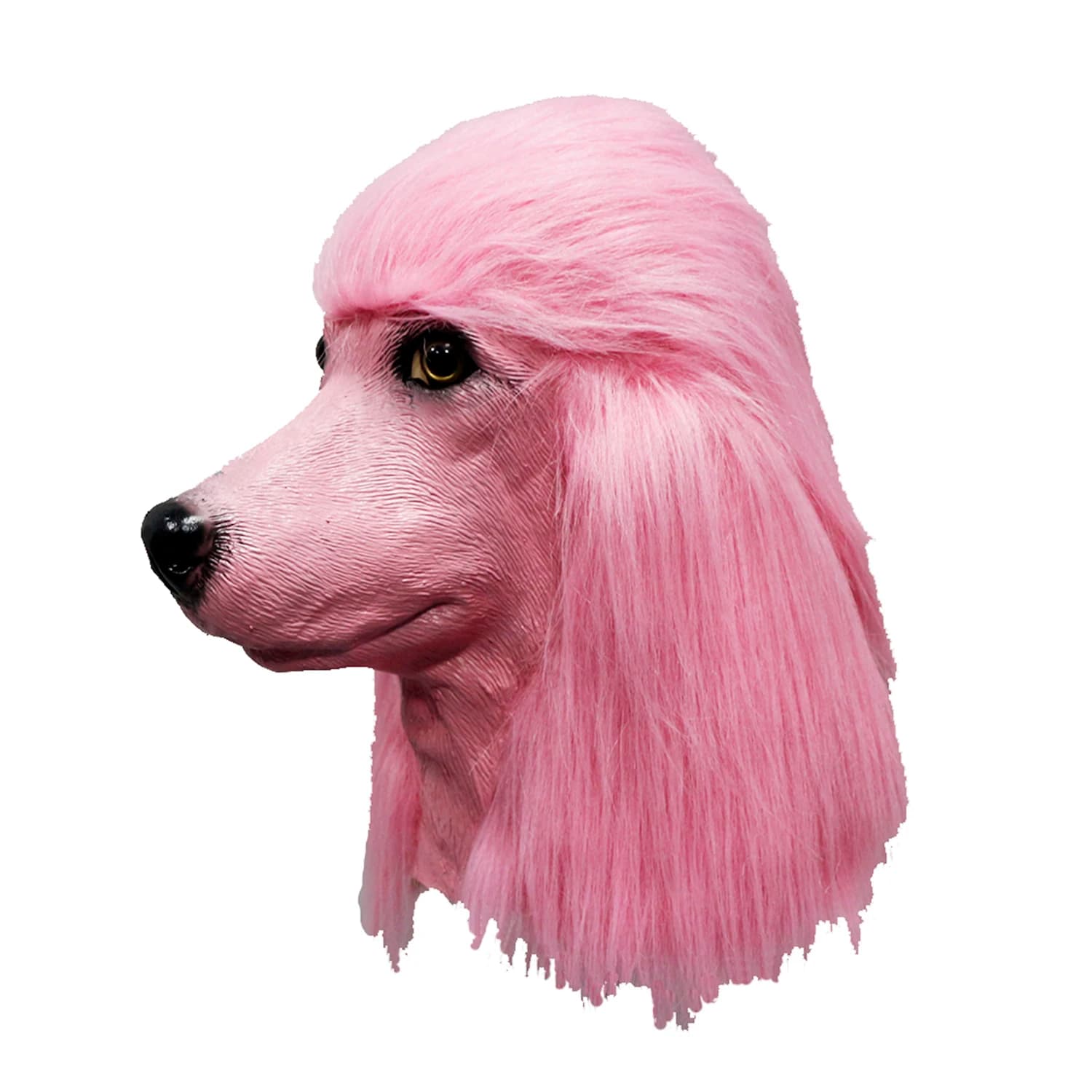 Maschera per cani con testa di barboncino per adulti, animali realistici in lattice, oggetti di scena per cosplay di Halloween