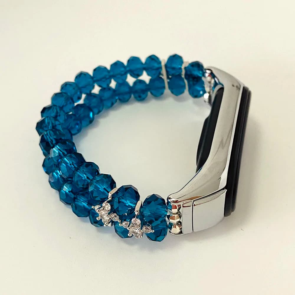 Orologio da donna Bracciale per Mi Band 7 6/5 Cinturino di ricambio per Xiaomi Mi Band 10/8/9/7/6/5/4 Cinturino in rilievo di cristallo elegante