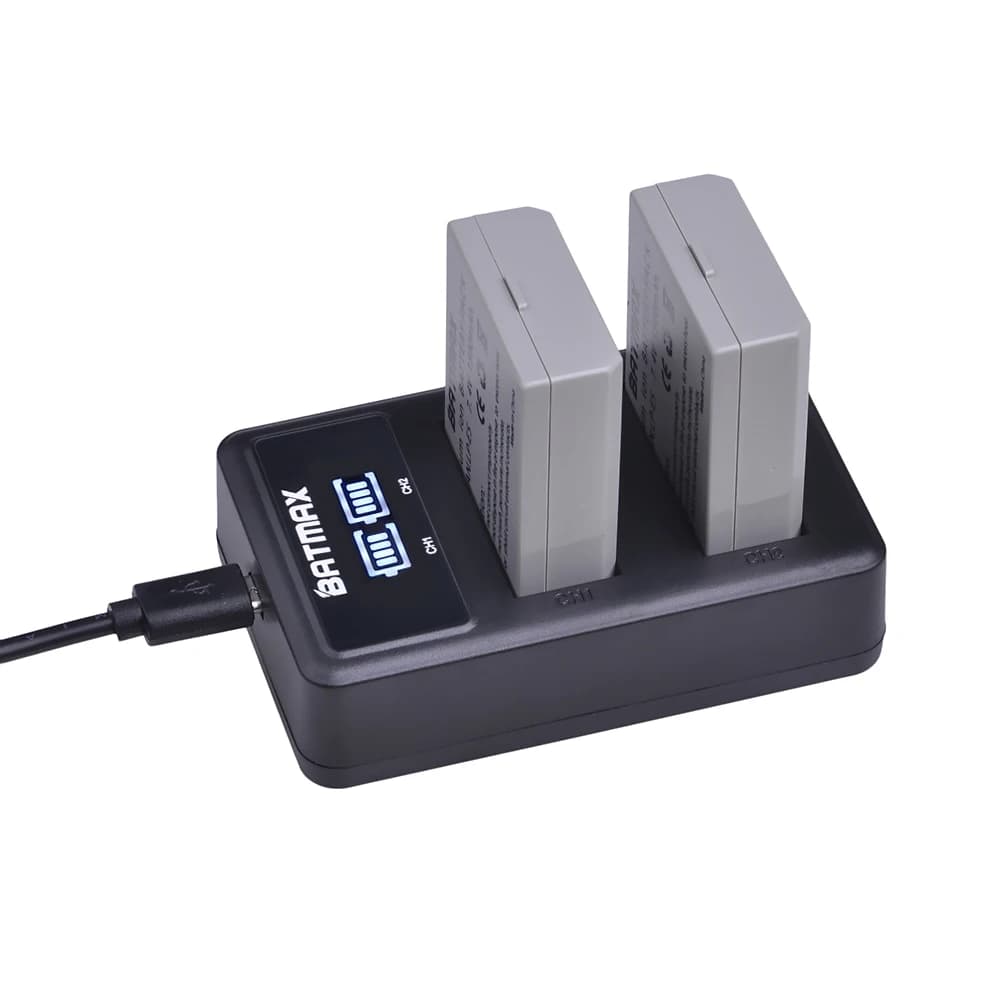 Batmax 1500mAh LP-E5 LPE5 Camera Battery+LED Dual USB Charger for Canon EOS EOS Rebel XS, Rebel T1i, Rebel XSi,1000D,500D,450D