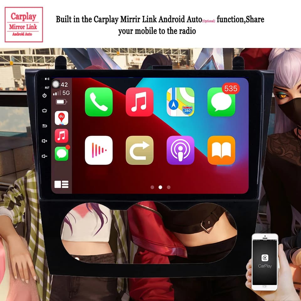 Autoradio Multimediale con Carplay per Nissan Teana Altima 2008-2012, Android 14, Navigazione GPS, 2 Din DVD