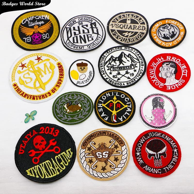 Bat Skull Anchor Bow and Arrow Girl Round Totem Icon ricamo Applique patch per abbigliamento fai da te cucire distintivi sullo zaino