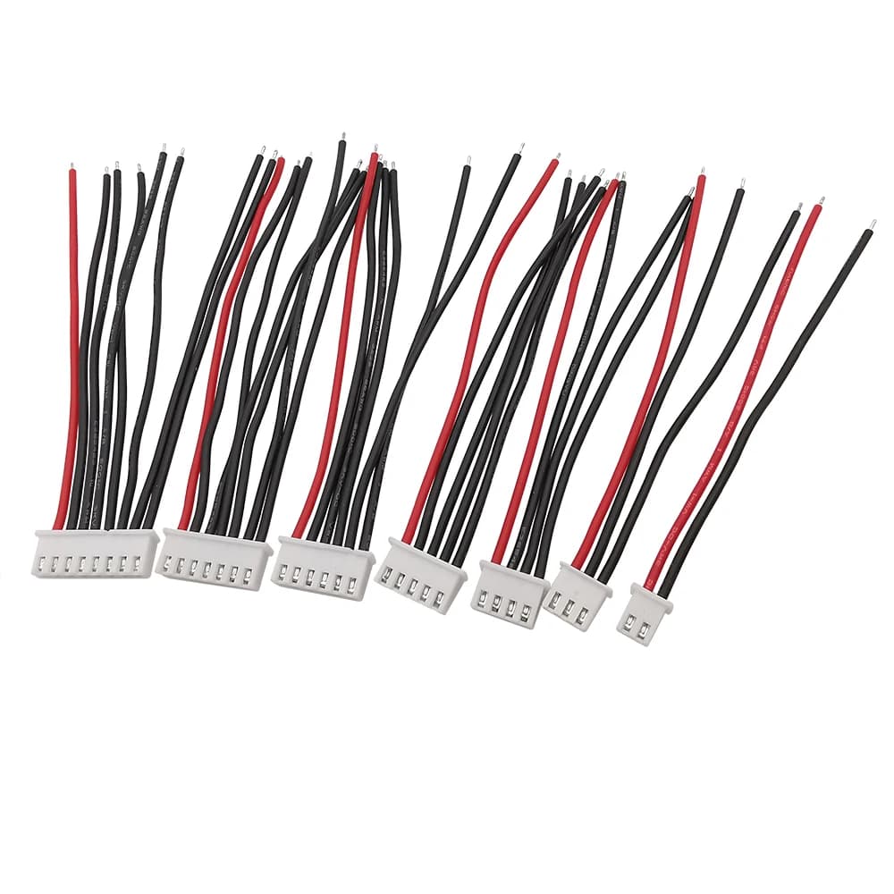 5/10 pz JST XH connettore 1S 2S 3S 4S 5S 6S 7S LiPo bilanciamento della batteria caricabatterie spina cavo 10cm 15cm 20cm 22AWG filo di Silicone