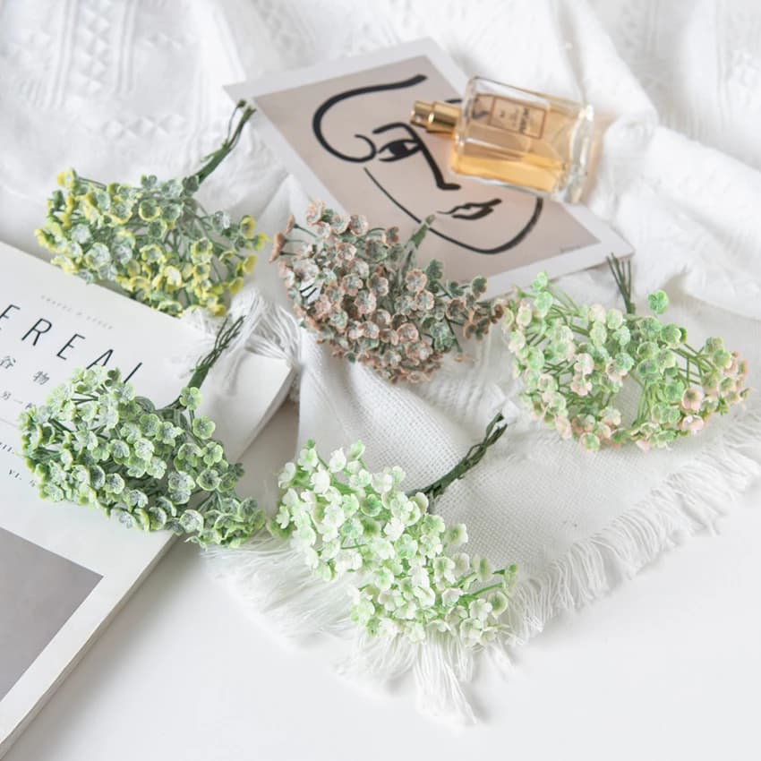6 pcs of plant fake artificial gypsophila vase for home decoration decorative wedding flowers Christmas garland gift box DIY crafts