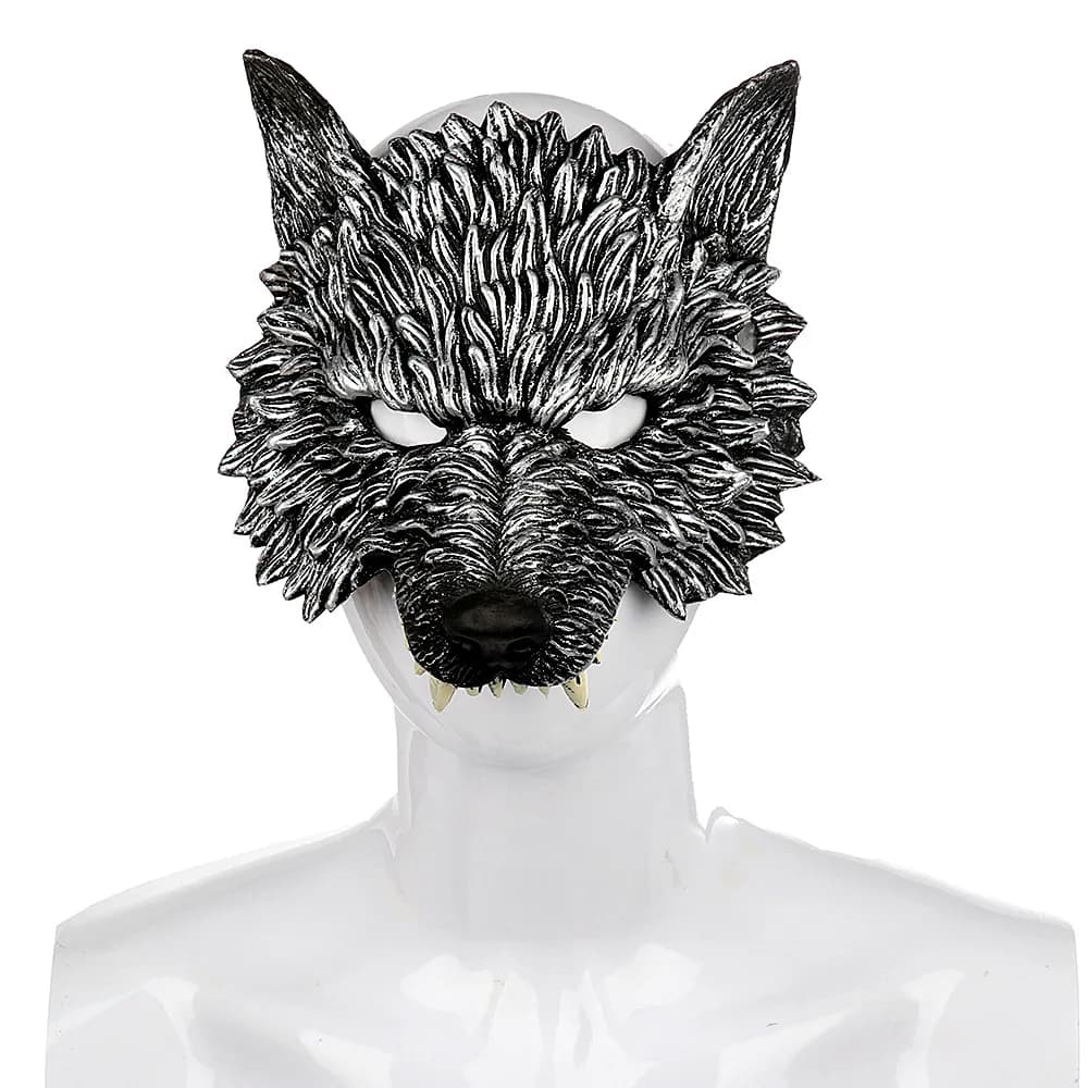 Halloween Lattice Gomma Testa di lupo Maschera per capelli Guanti da lupo mannaro Festa in costume Decorazioni spaventose Puntelli in maschera
