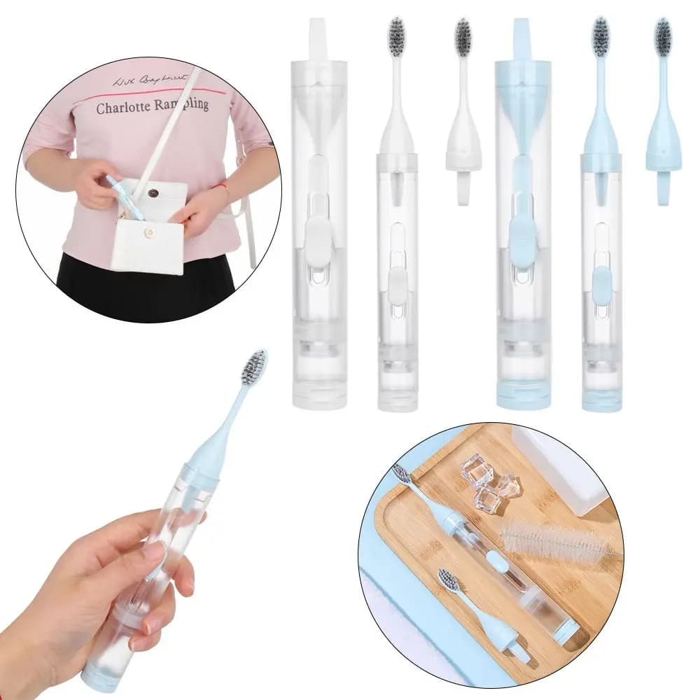Spazzolino per lingua portatile detergente per lingua orale morbido da viaggio tenere dentifricio spazzolino da denti per esterni strumenti per la pulizia dei denti spazzolino pieghevole