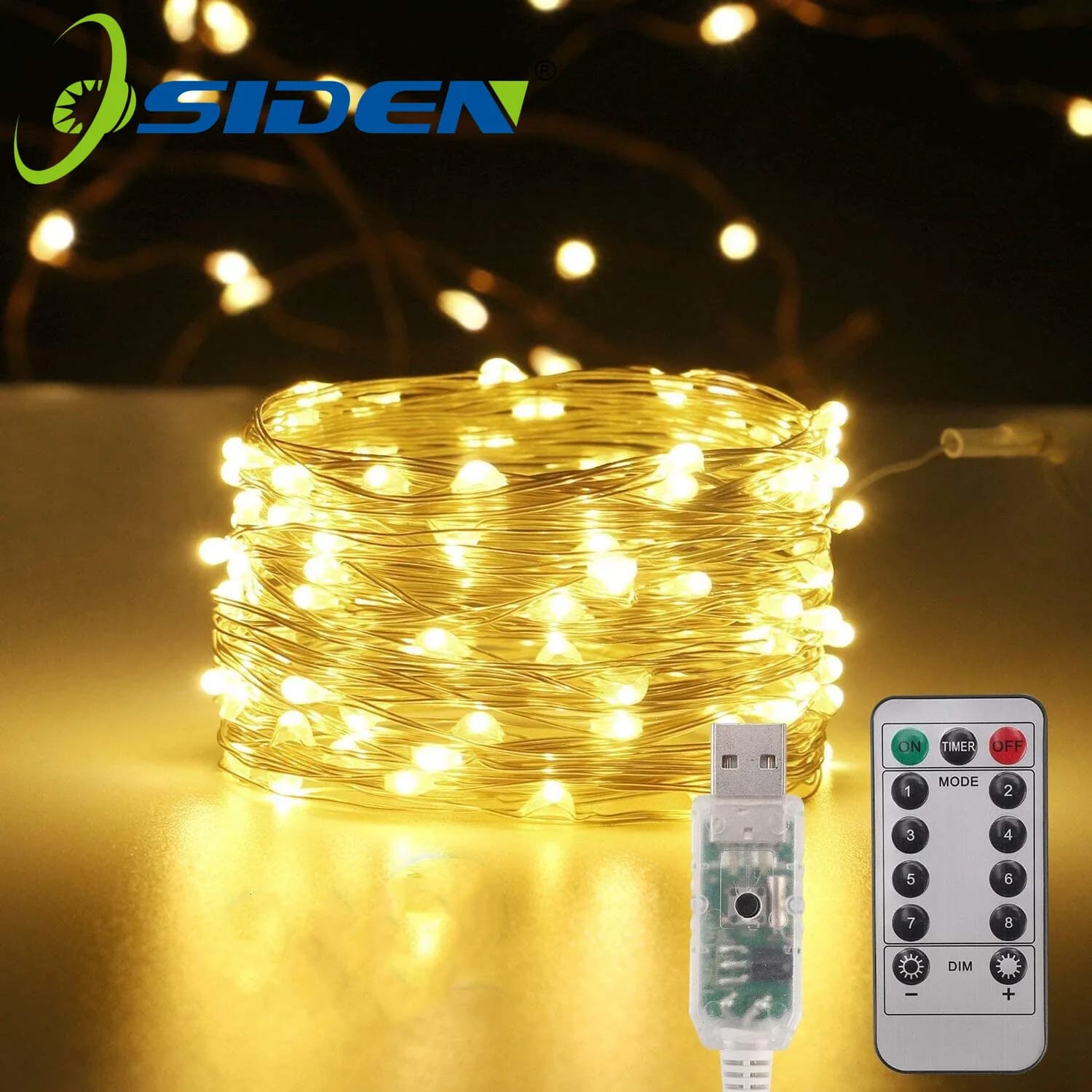 USB LED Fairy Lights String muslimholiday Lighting filo d'argento impermeabile con telecomando per la decorazione di nozze della festa di natale