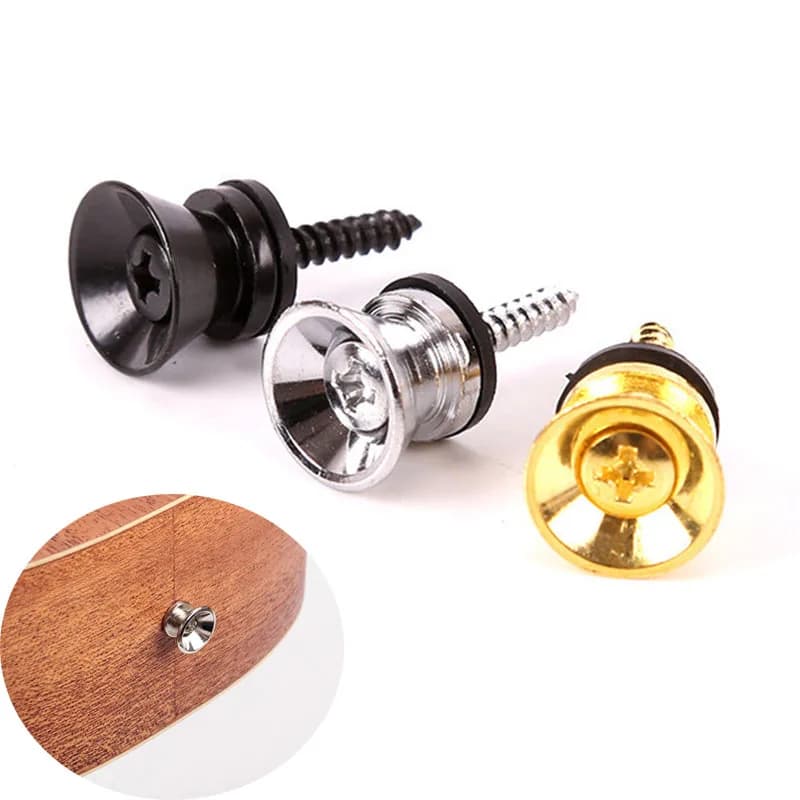 2Pcs Chitarra Pioli per Elettrica Acustica Basso Ukulele Chitarra Cinghia Fibbia Pulsante di Blocco Spilli Fine In Metallo di Bloccaggio Accessori Parti