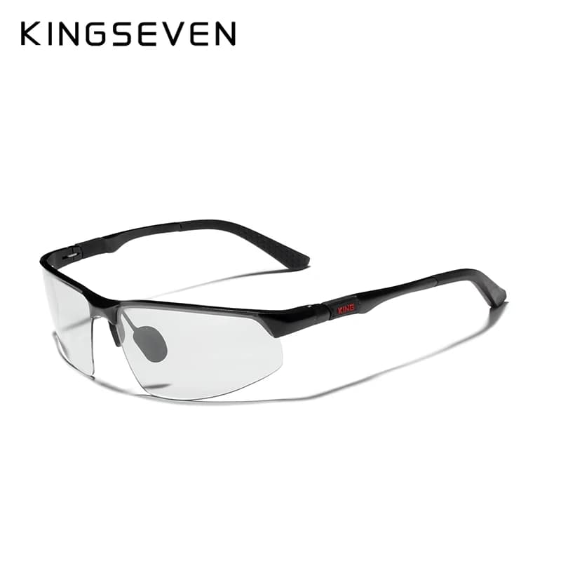 KINGSEVEN 2024 Aluminum Photochromic Sunglasses Men Polarized Vintage Black Driving Eye Glasses Eyewear Oculos De Sol Masculino