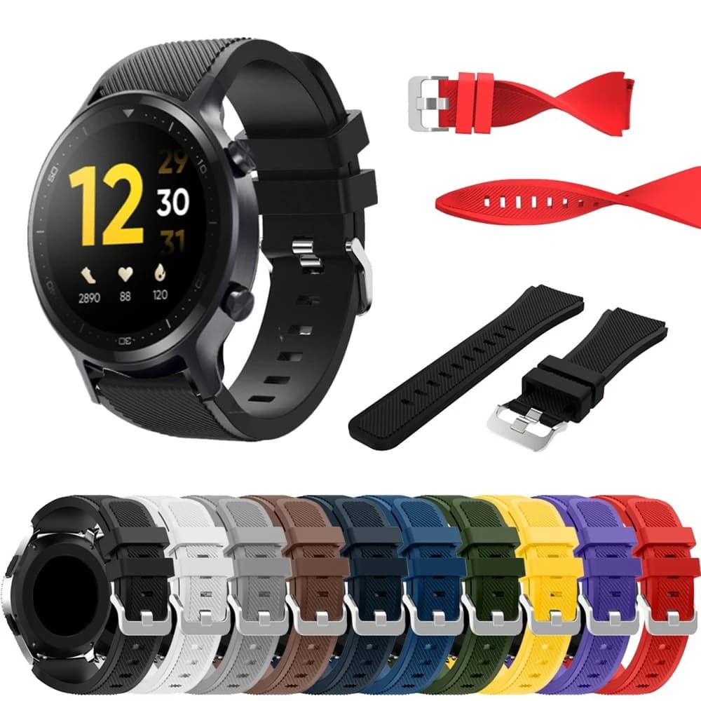 Cinturino in Silicone 22mm per Realme Watch S Pro braccialetto sportivo per Fossil Gen 5 Carlyle Julianna HR Sport 43mm 4 cinturini Smartwatch nuovo