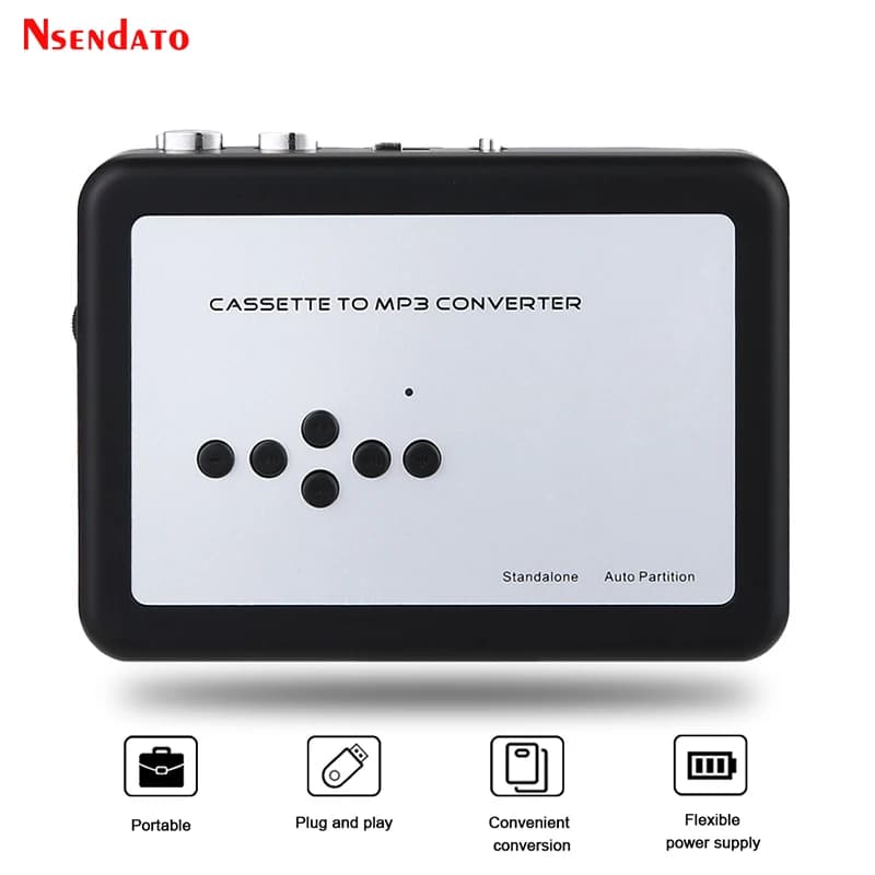 Ezcap 231 Lettore audio musicale con cassetta USB a nastri convertitori MP3 Lettore di cassette Registratore Risparmia file MP3 a USB Flash/USB