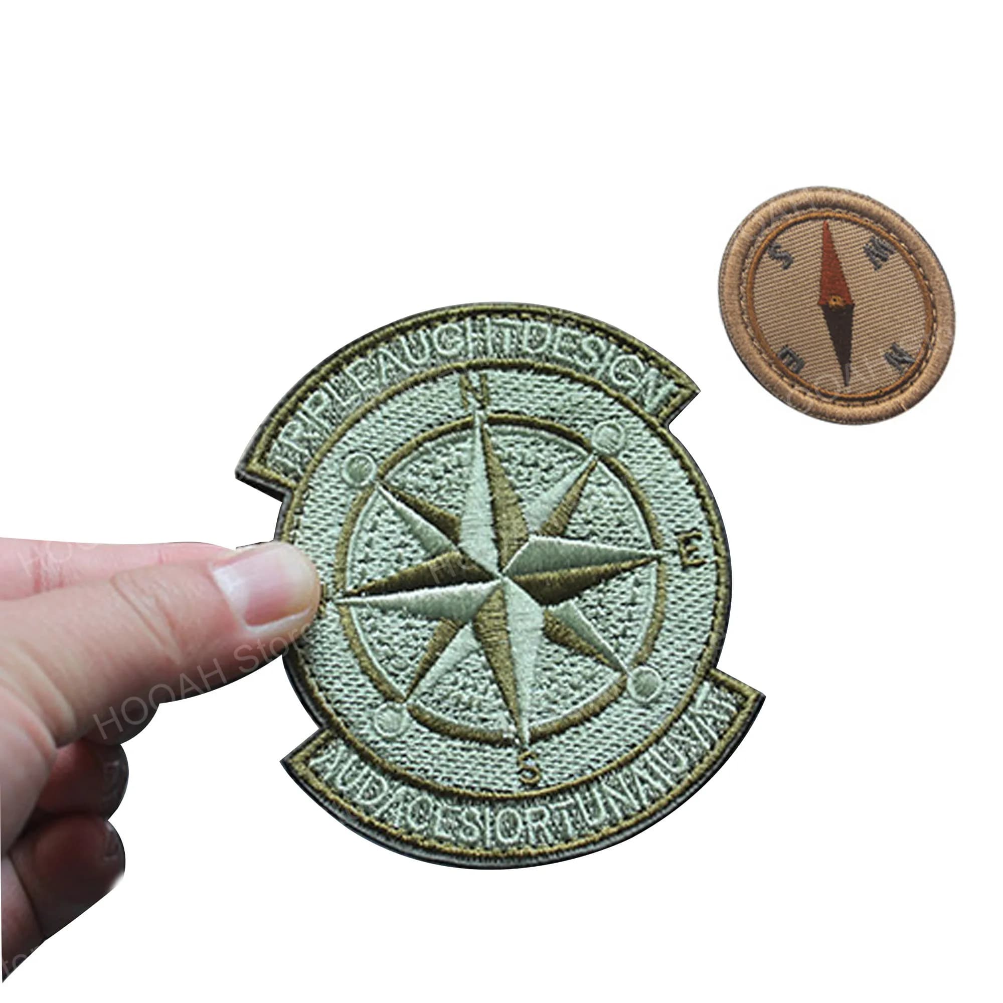 Compass Embroidery 3D Tactical Bracelet Magical stickers Distinctive Military patches Hook and ring for denim clothes Backpack Gifts