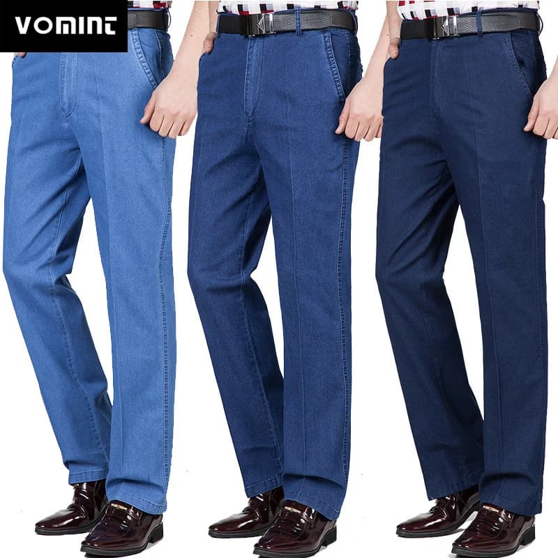 Men's jeans Autumn & Winter High-waisted Elastic Business Jeans Casual Trousers Mens Jeans Plus size 29-40