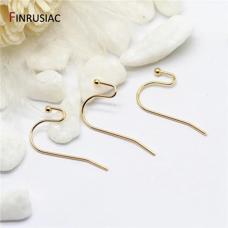Accessori per Creazione Orecchini Fai-da-Te, Ganci per Orecchini in Ottone Placcato Oro 14K, Componenti per Gioielli Fai-da-Te