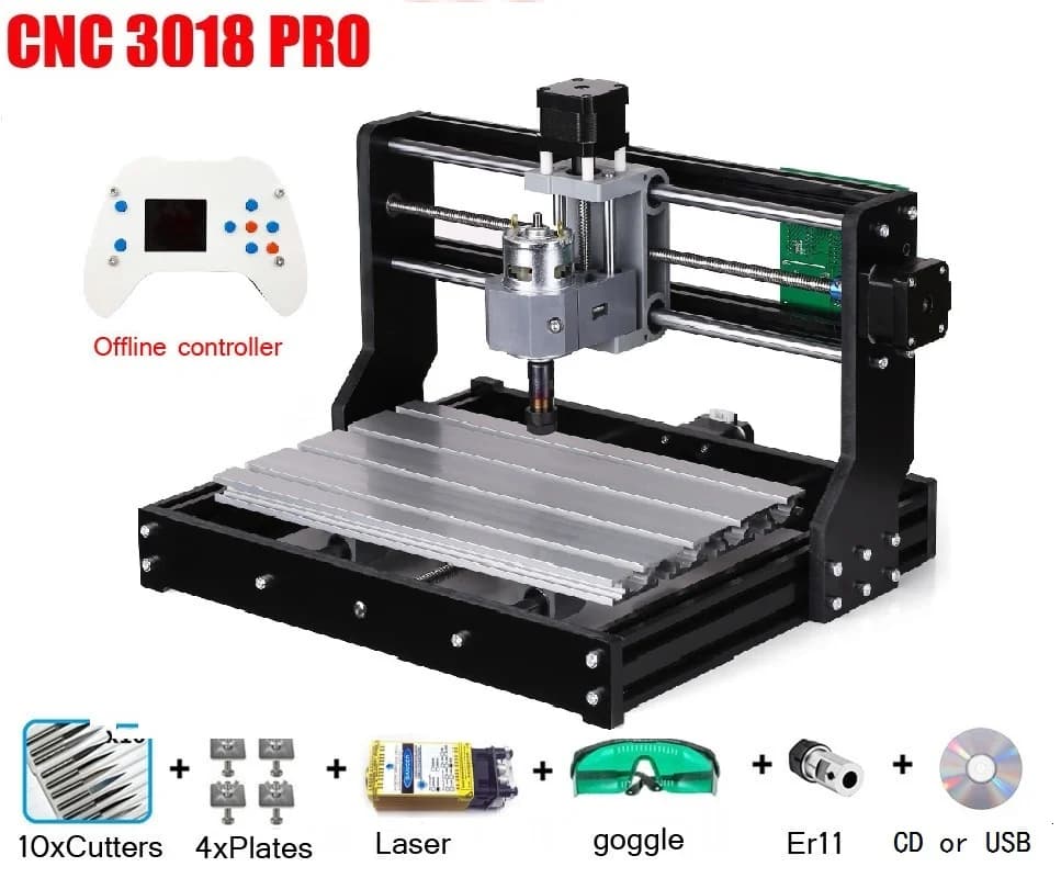CNC 3018 PRO Engraving Laser Wood CNC Machine Router GRBL ER11 Hobby Do-it engraving machine for wood PCB PVC Mini engraver CNC3018