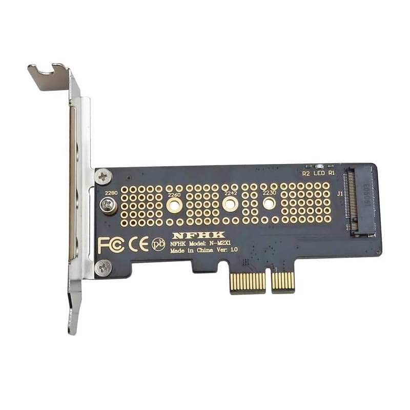 NVMe M.2 PCIe NGFF SSD PCIe x1 Adattatore Scheda PCIe x1 per M.2 Card con Staffa PCI-E M.2 Adattatore per il 2230 2240 2260 2280 SSD M2