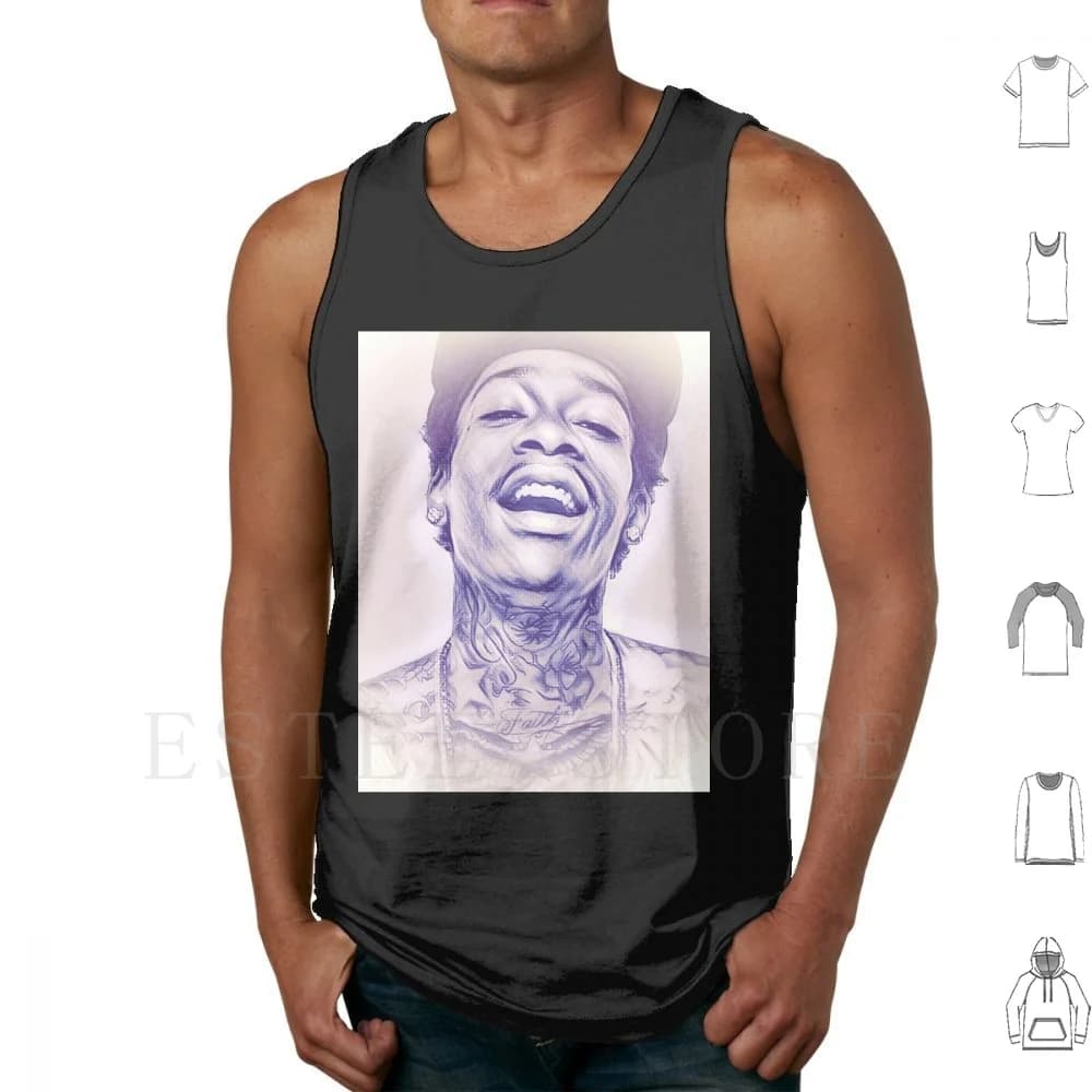 Canottiere Big Smile Canottiere Rap Musica Hip Hop Black Wiz Khalifa Beat Album Ever Greatest Idea Top Love Of My Life