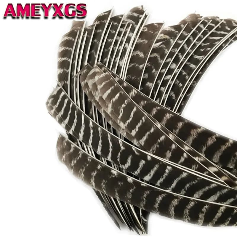 50 pz Figura Completa Reale Piuma di Turchia Freccia Piuma Fletches Ala Sinistra Per L'allenamento della Freccia Tiro Al Bersaglio Tiro Con Arco Accessori