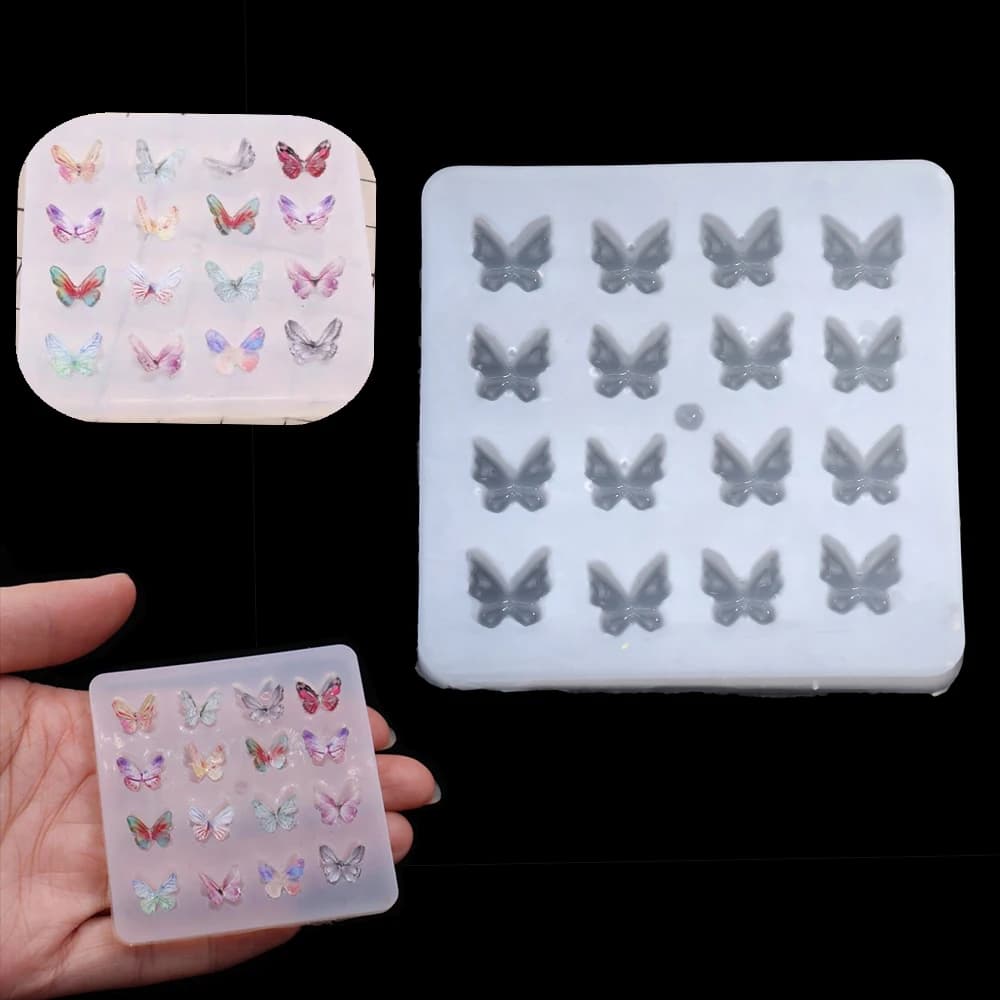 Stampo in resina epossidica a forma di farfalla piccola stampo in Silcone per ciondoli per collana con forcina fai da te creazione di gioielli artigianali in resina epossidica
