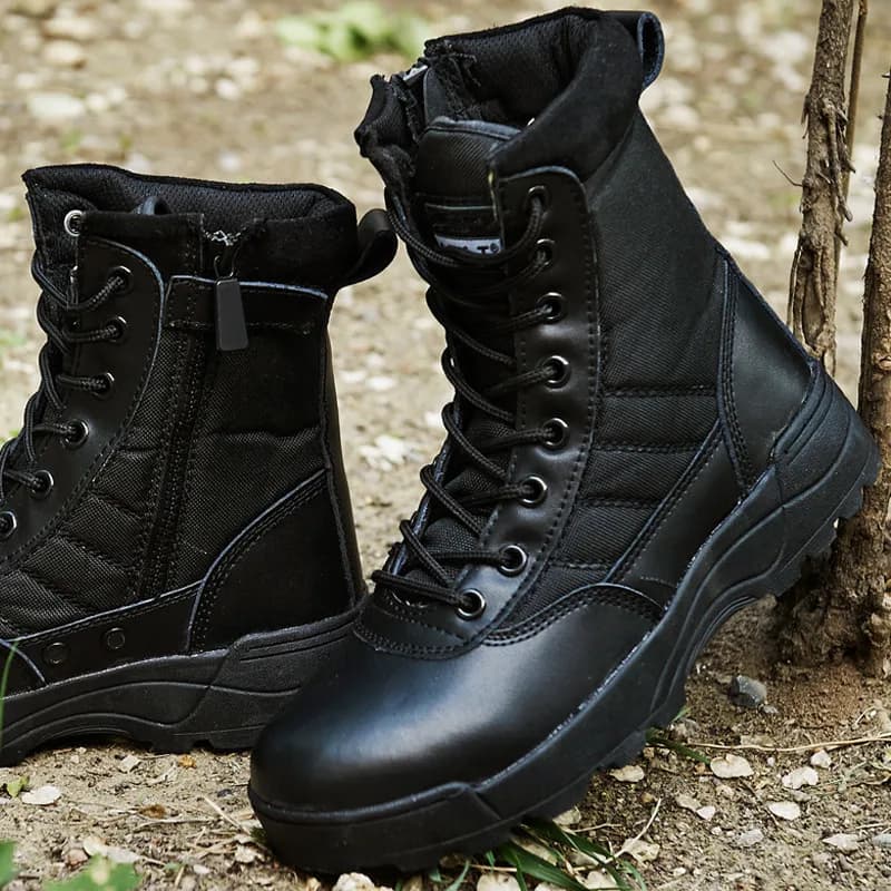Stivali da allenamento uomo donna caccia all'aperto escursionismo arrampicata scarpe alte in pelle traspirante antiscivolo 35 46