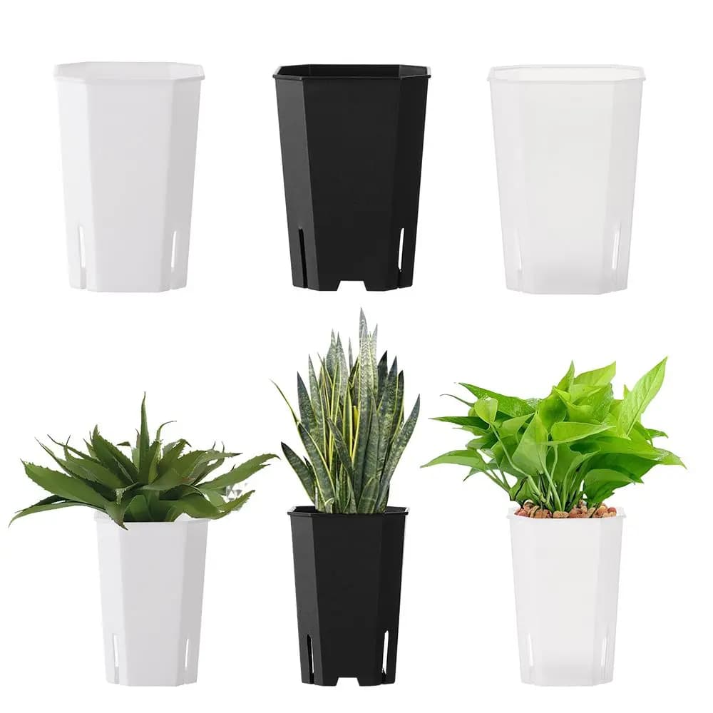 Vasi quadrati ottagonali in resina Piante in vaso di plastica Vasi Vientiane con apertura laterale Vaso da fiori