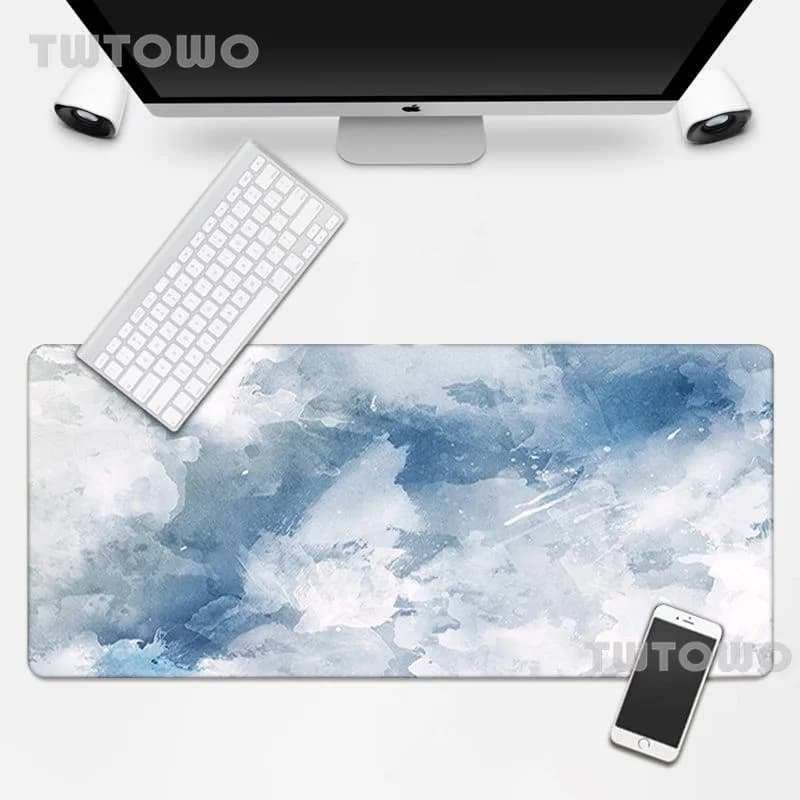 Tappetino per Mouse personalizzato grande tastiera HD tappetino per Mouse cielo blu aggiunge nuvola bianca scenario antiscivolo Gamer Office Mouse pad tappetino per Mouse