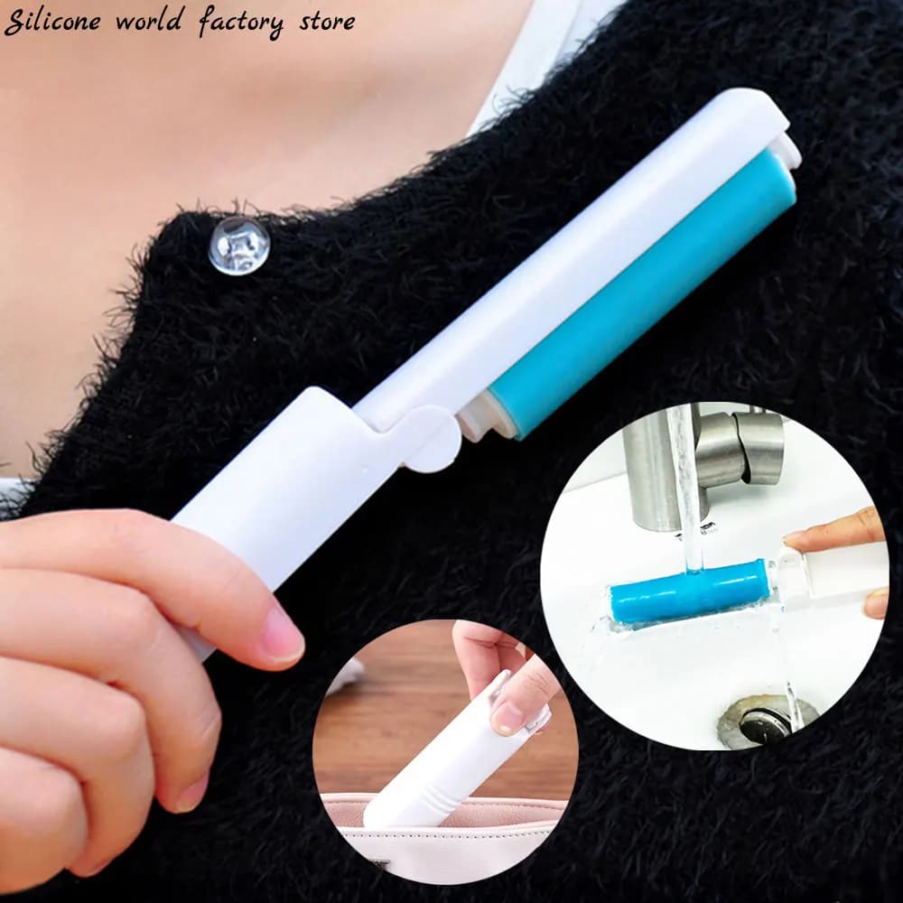 Silicone World Dust Remover Clothes Fluff Dust Catcher Dust Drum Reusable Foldable Drum Brushes Hair Sticky Washable Portable