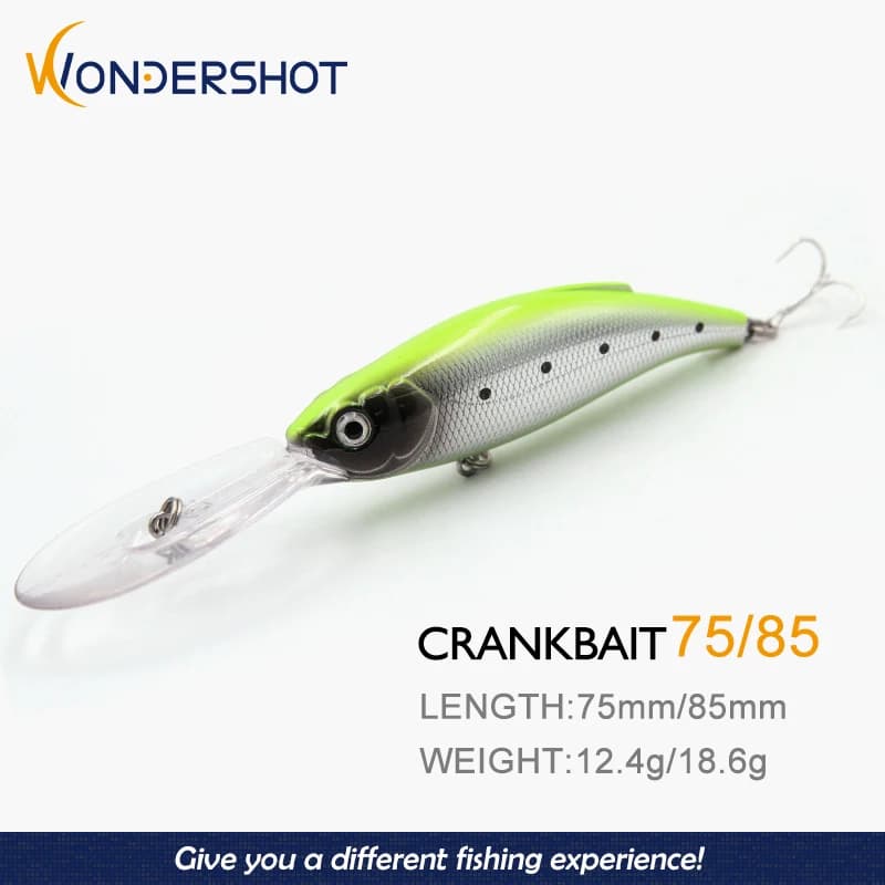 Wondershot C02 75/85cm 12.4/18.6g modello caldo esche da pesca wobblers manovella deep minnow attrezzatura da pesca Bait Bass dive 3m qualità