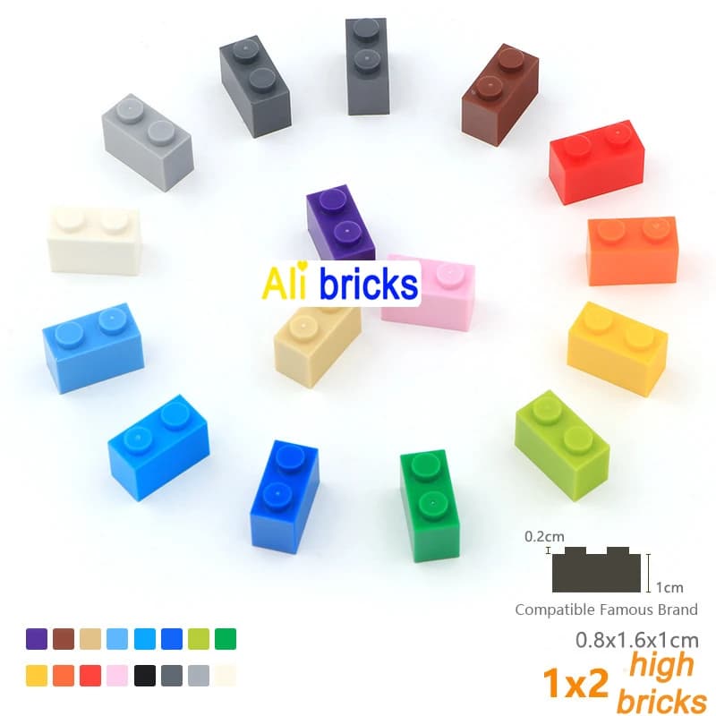 600 pz 1x2 Punti FAI DA TE Building Blocks Spessi Figure Mattoni Educativi Creativi Giocattoli di Plastica per I Bambini Compatibile Con 3004