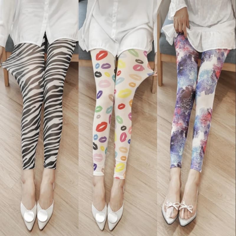 Leggings a rete sottile estivi pantaloni da donna trasparenti sexy elasticizzati pantaloni slip in seta traspirante fresco