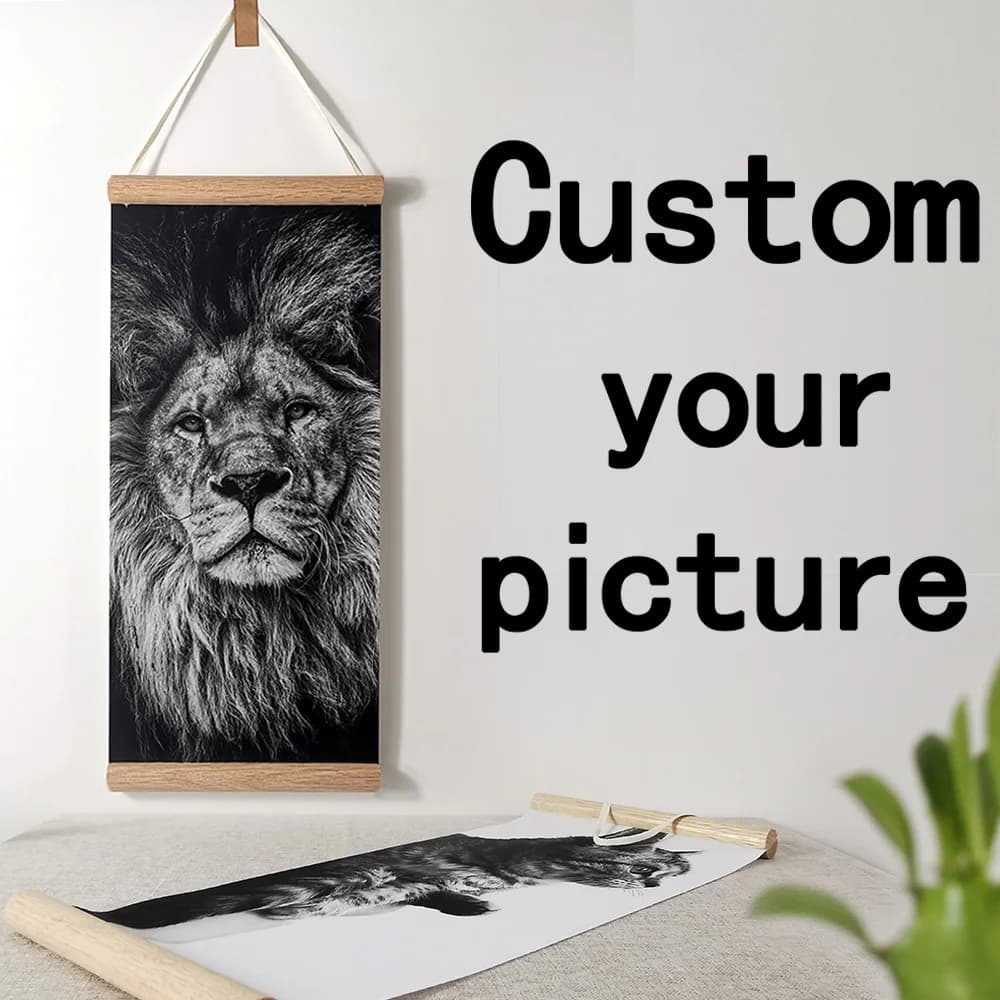 Stampa personalizzata Baby Girl Photo Anime Decor Immagini di gioco Poster Nero Bianco Wall Art Canvas con cornice Appesa Pergamene Dipinti