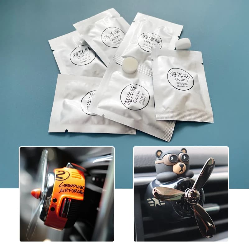 Eco-friendly 12 PCS PE Solid Car Perfume Car Fragrace Supplement Car Air Conditioner Vent Auto Refill Air Outlet Deodorant for Environments