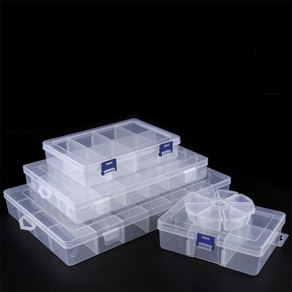 Scatola portaoggetti con scomparto per gioielli, orecchini, perline, viti, porta parti di giocattoli, organizer per esposizione, contenitore regolabile, 1-36 griglie