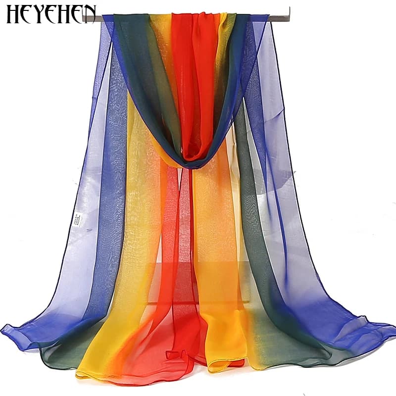 Di nuovo Modo Sfumatura di Colore Solido Sciarpa Delle Donne Foulard Chiffon Georgette Scialle Lungo Bandana Estiva Elegante Hijab 50*160 cm