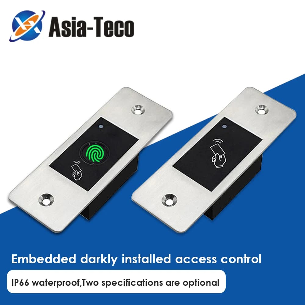 Lettore RFID 9-18V Apriporta senza chiave Scanner di controllo accessi in metallo 100 utenti Mini IP66 Lettore di impronte digitali incorporato impermeabile