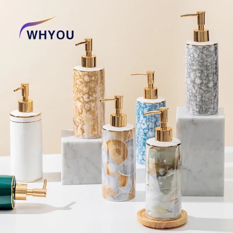 WHYOU-Liquid Soap Dispensers, Lotion Bottle, Emulsion, Latex Hand Wish Bottles, Light Luxury Bathroom Accessories Set