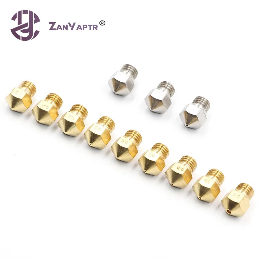 1 pz MK10 Reprap Makerbot2 M7 ugello in acciaio inossidabile in ottone 0.2/0.3/0.4/0.5/0.6/0.7/0.8/1.0/2.0mm per stampante 3D a filamento da 1.75mm