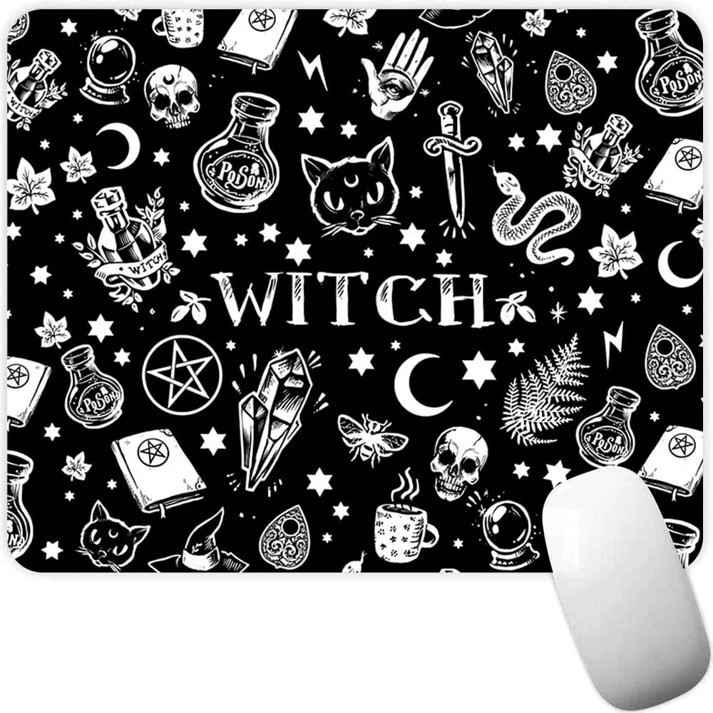 Computer Mouse Mat PC Gamer Laptop Mat Laptop Mausepad Streghe Cat Moon Tarot Mausepad Desktop Mat