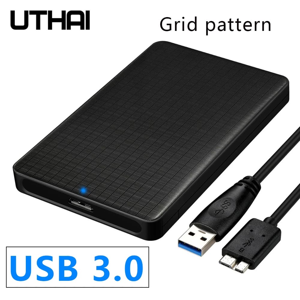 Scatola per disco rigido mobile Custodia per HDD esterna SATA USB 3.0 da 2,5 pollici con copertura SSD scorrevole e struttura a griglia per l'espansione dello spazio di archiviazione