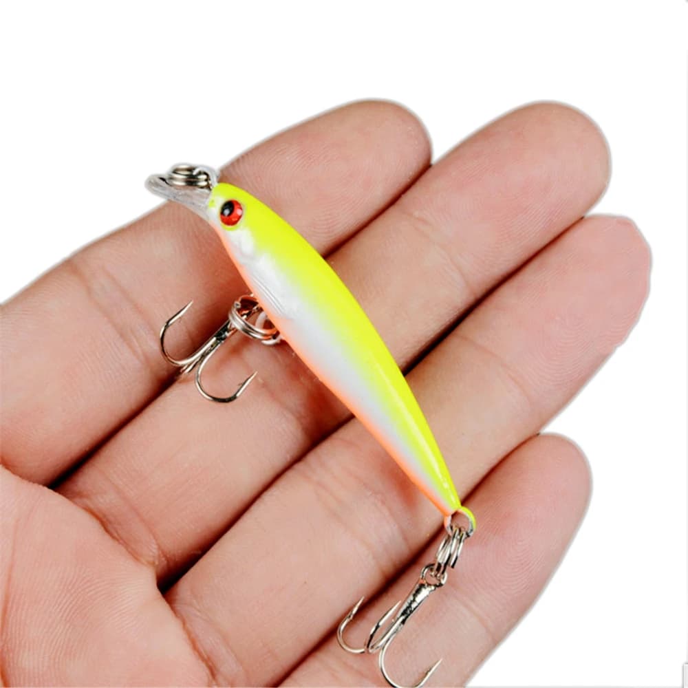 1 pz Mini Minnow Fishing Lure 3g 5cm esche finte rigide realistiche Crankbait Wobblers carpa Peche Iscas Peaca Pike Tackle 8 colori