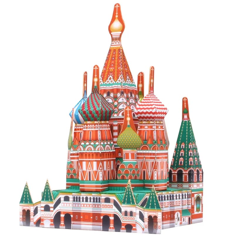 Russia Saint Basil's Cathedral Mini 3D Paper Model House Papercraft DIY Origami Building Kids Adult Handmade Craft Toys QD-142