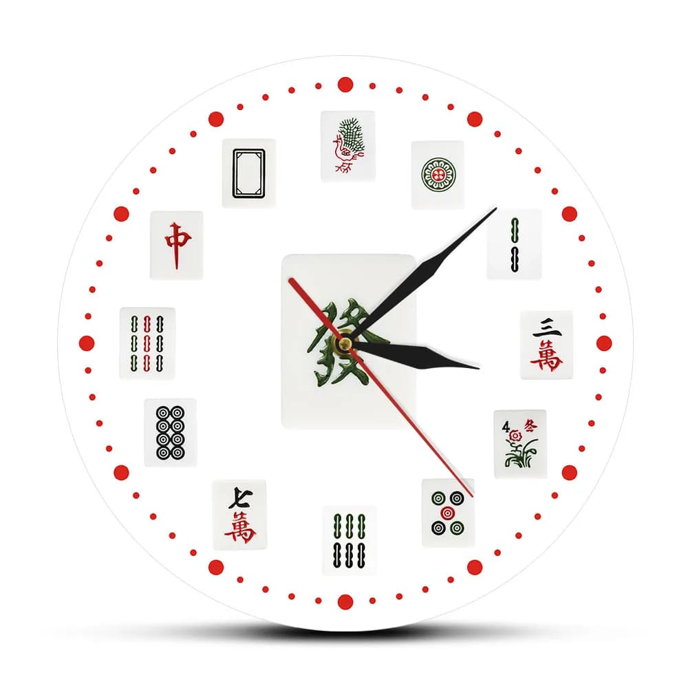 Mattonelle del Mahjong Mahjong Art Orologio Da Parete Decorativo Cinese Moderna Stampato Acrilico Orologio Da Parete Tornei Del Partito Gioco di Decorazione Della Stanza