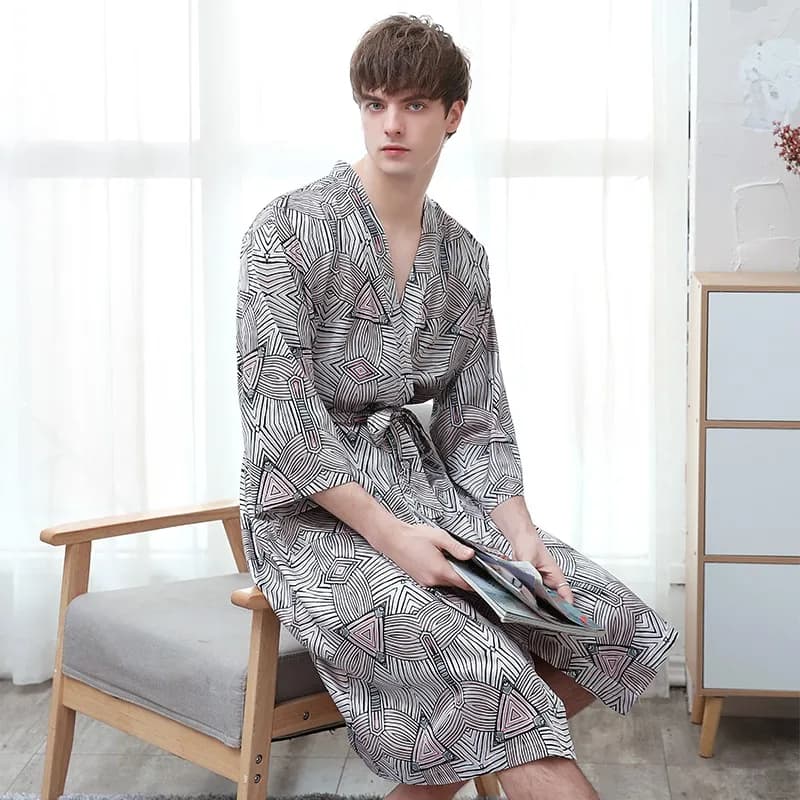2021 new men Kimono satin dress pyjamas lovers of nightwear robe night shirt night shirt Casual underwear Lingerie clothes for the house