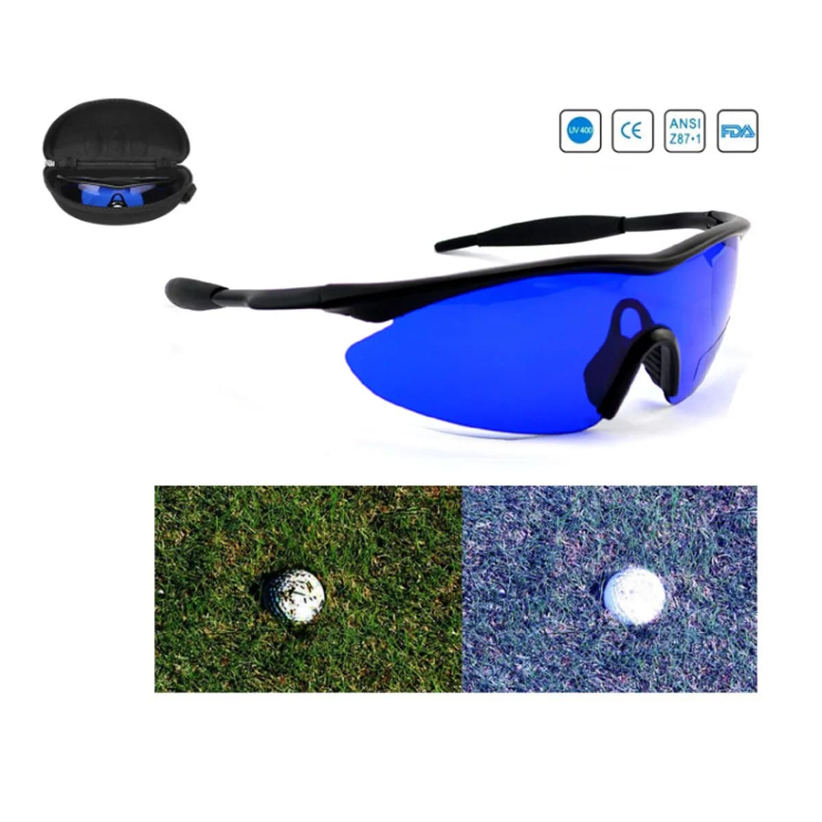 Caddies per occhiali da pallina da golf Forniture per occhiali protettivi Punto per occhiali protettivi per palline