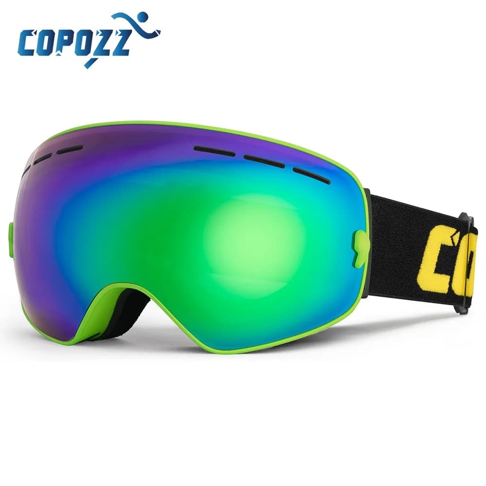 COPOZZ Marca Occhiali da sci Doppi strati UV400 Anti-appannamento Grandi occhiali da sci Maschera da sci Snowboard Uomo Donna Occhiali da neve GOG-201 Pro