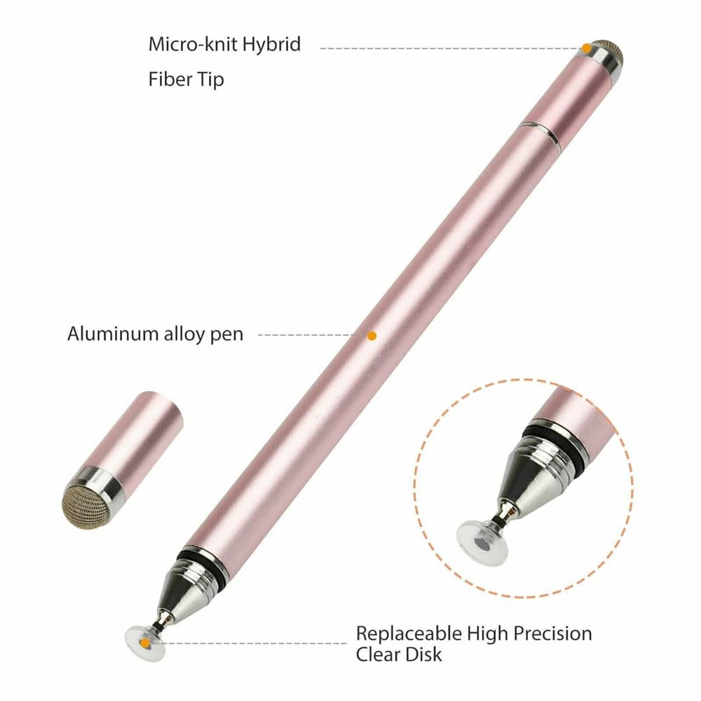 Disegno capacitivo universale dello stilo del disco della penna del Touch Screen per iPad Tab Phone Fiber Tip Active Smart Pencil bianco rosa all'ingrosso